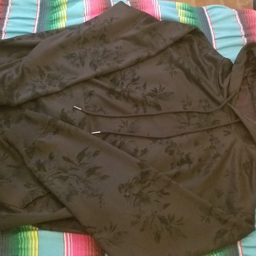 Neoprene flocked floral hoodie Elwood size L